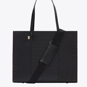 Beis Large “The Work Tote” Black Croc NWT